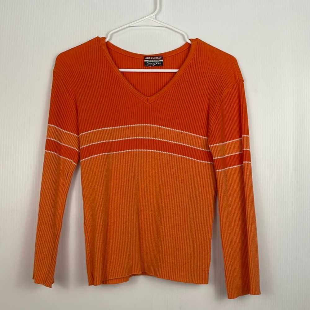 Vintage Orange Stripe Sweater